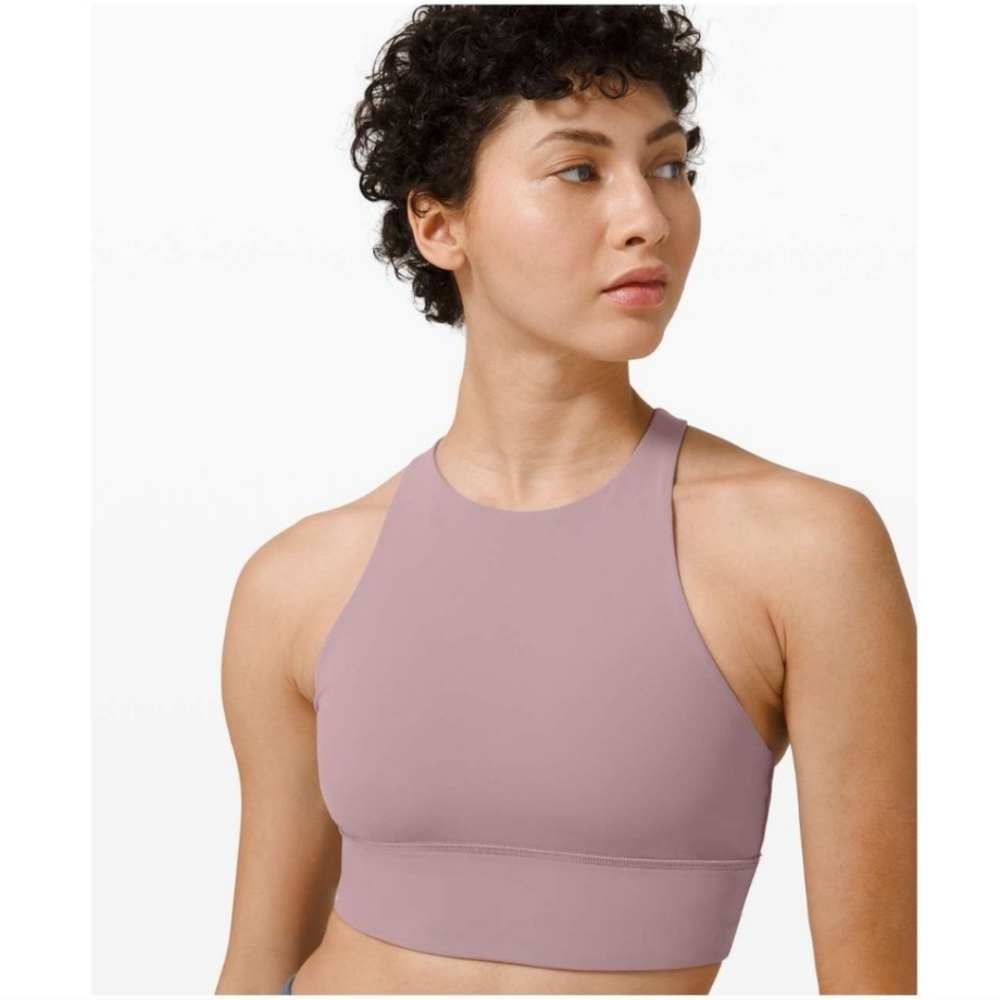 Lululemon Energy Bra High Neck Long Line Tough / Size 4 / Violet Verbena B-D